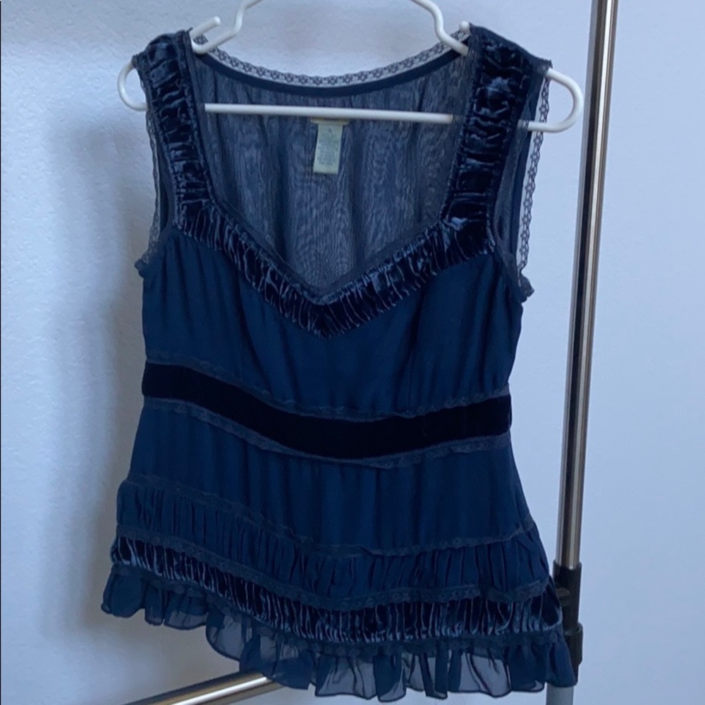 Odille navy silk top